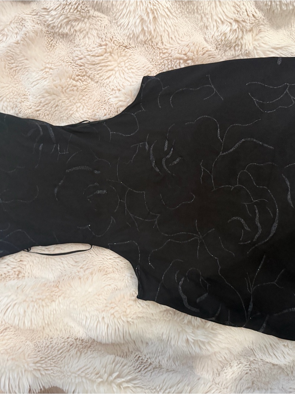 Black Floral-Texture Slip Dress